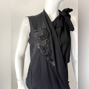 ELIE TAHARI silk  top  EMBELLISHED BLOUSE $348
